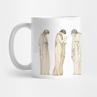 Young women crying and grieving Mug